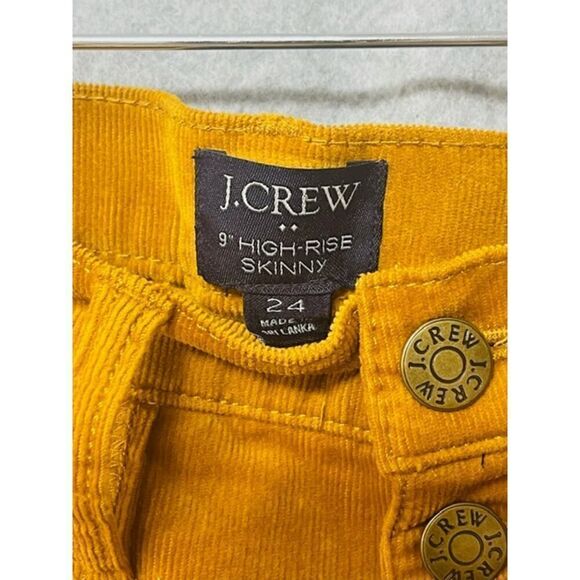 J. crew 9" high rise skinny corduroy mustard button fly pants women's 24 x 27 - Picture 3 of 3